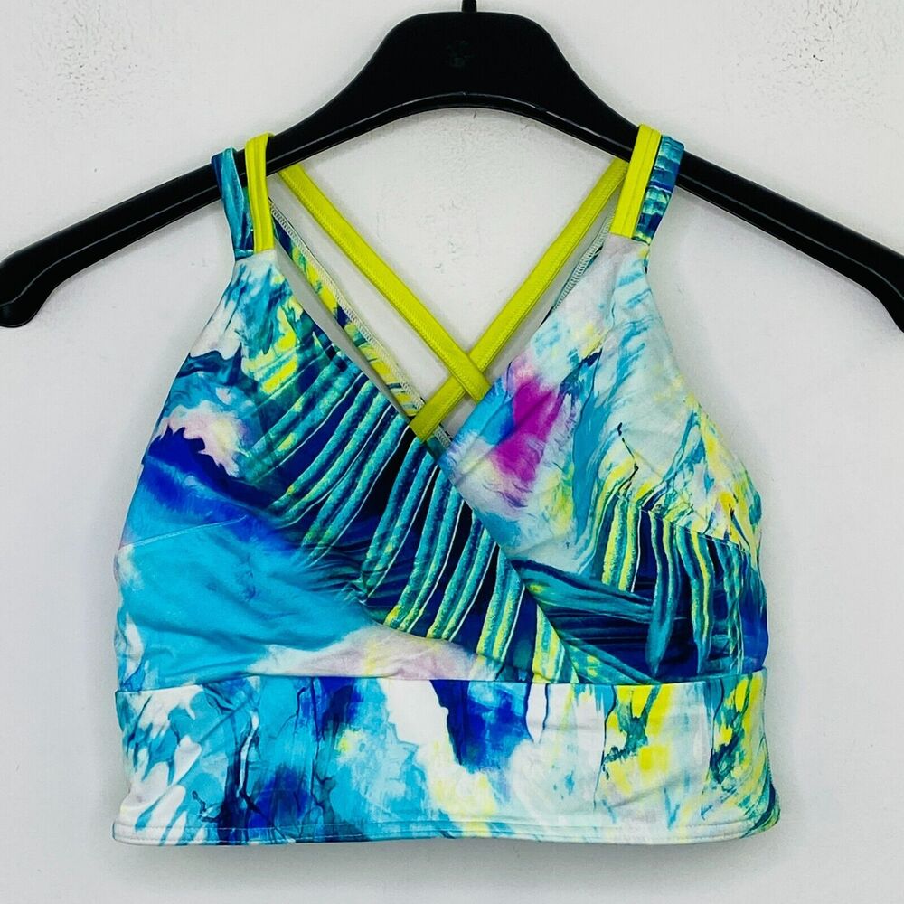 Soma Sport Women's Small Bra Multicolor Printed Yoga Strappy Back Unpadded BJ7